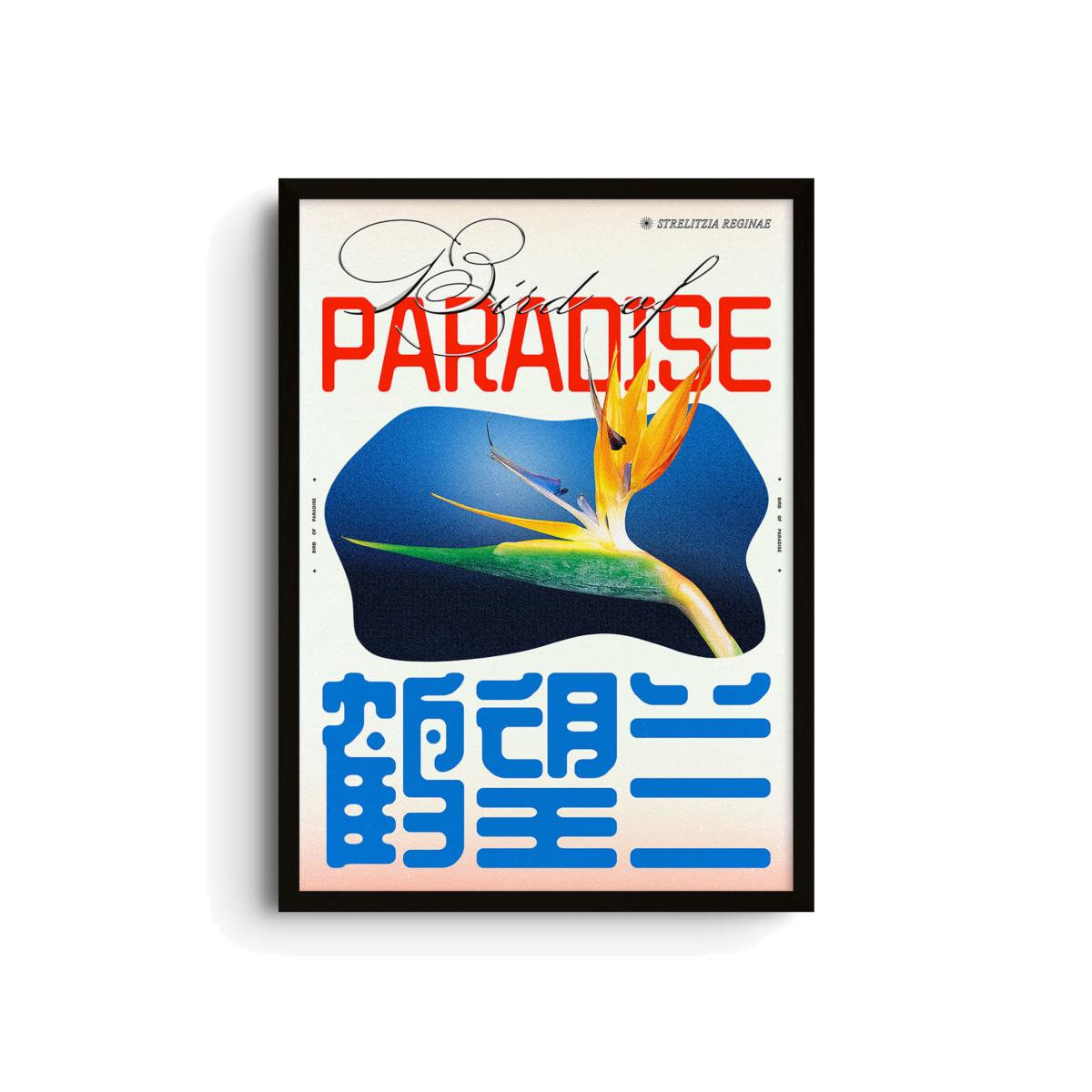 Blue / Red Bird Of Paradise - Giclee Fine Art Print - Small | A3 | 297 X 420Mm | East Side Studio London – image 1