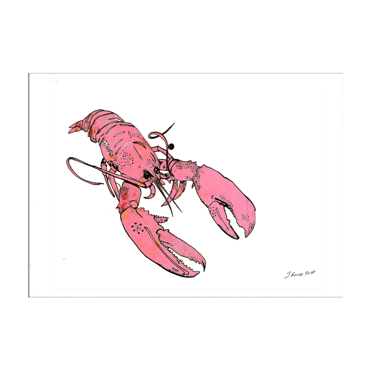 White The Little Pink Lobster Limited Edition Signed Print Jessica Russell Flint – image 2