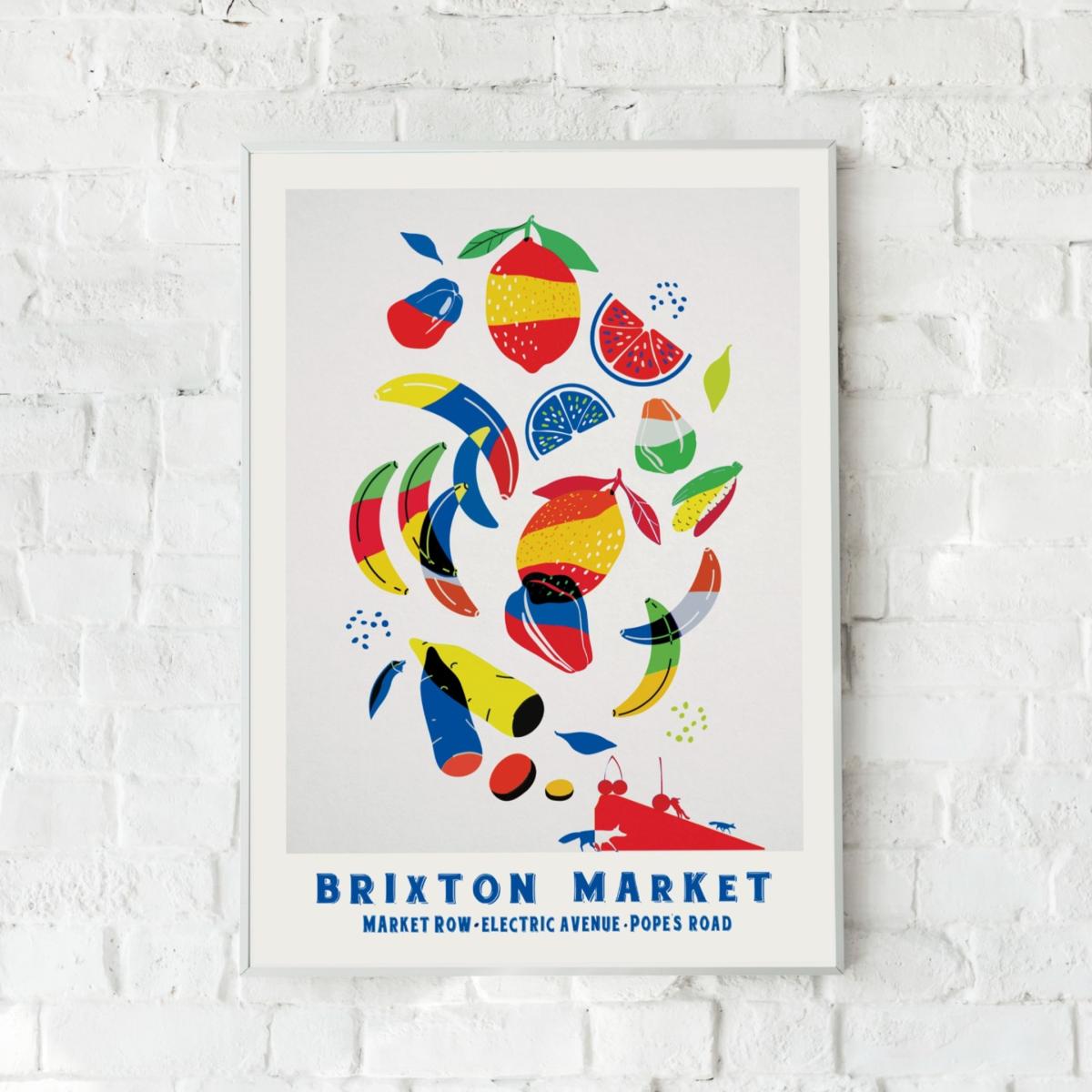 Brixton Market London Illustrated Art Print A3 297 X 420Mm Eye for London Prints – image 2