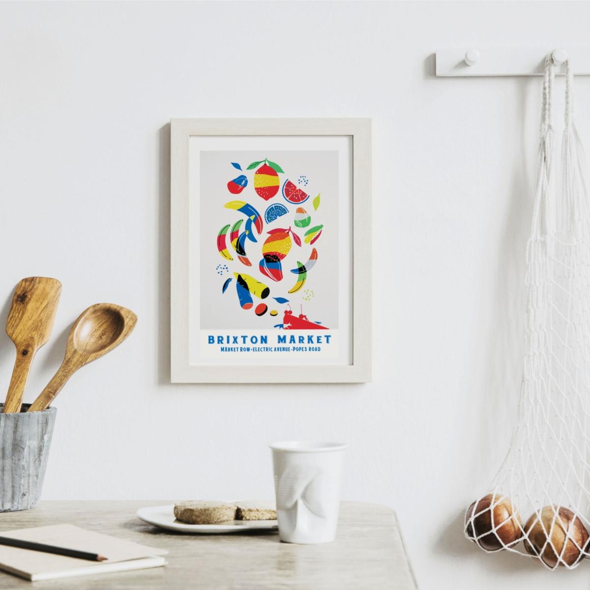 Brixton Market London Illustrated Art Print A3 297 X 420Mm Eye for London Prints – image 3