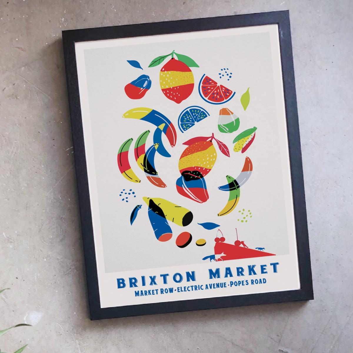 Brixton Market London Illustrated Art Print A3 297 X 420Mm Eye for London Prints – image 4