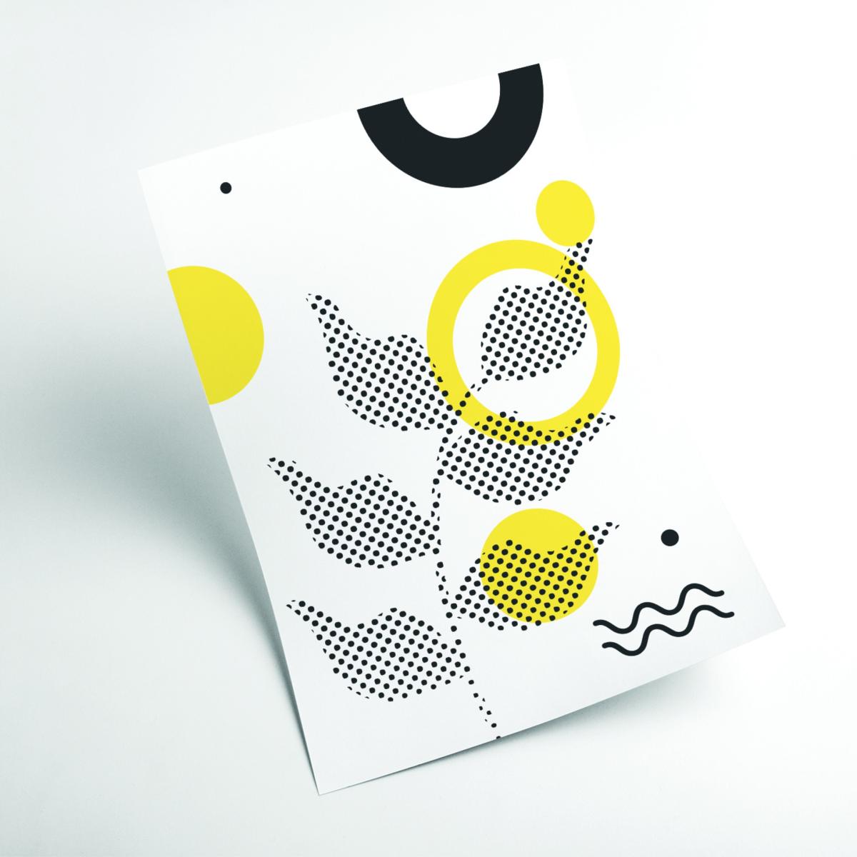 Yellow / Orange Abstract Halftone Shapes 4 A2 420 X 594Mm Stanley Print House – image 2