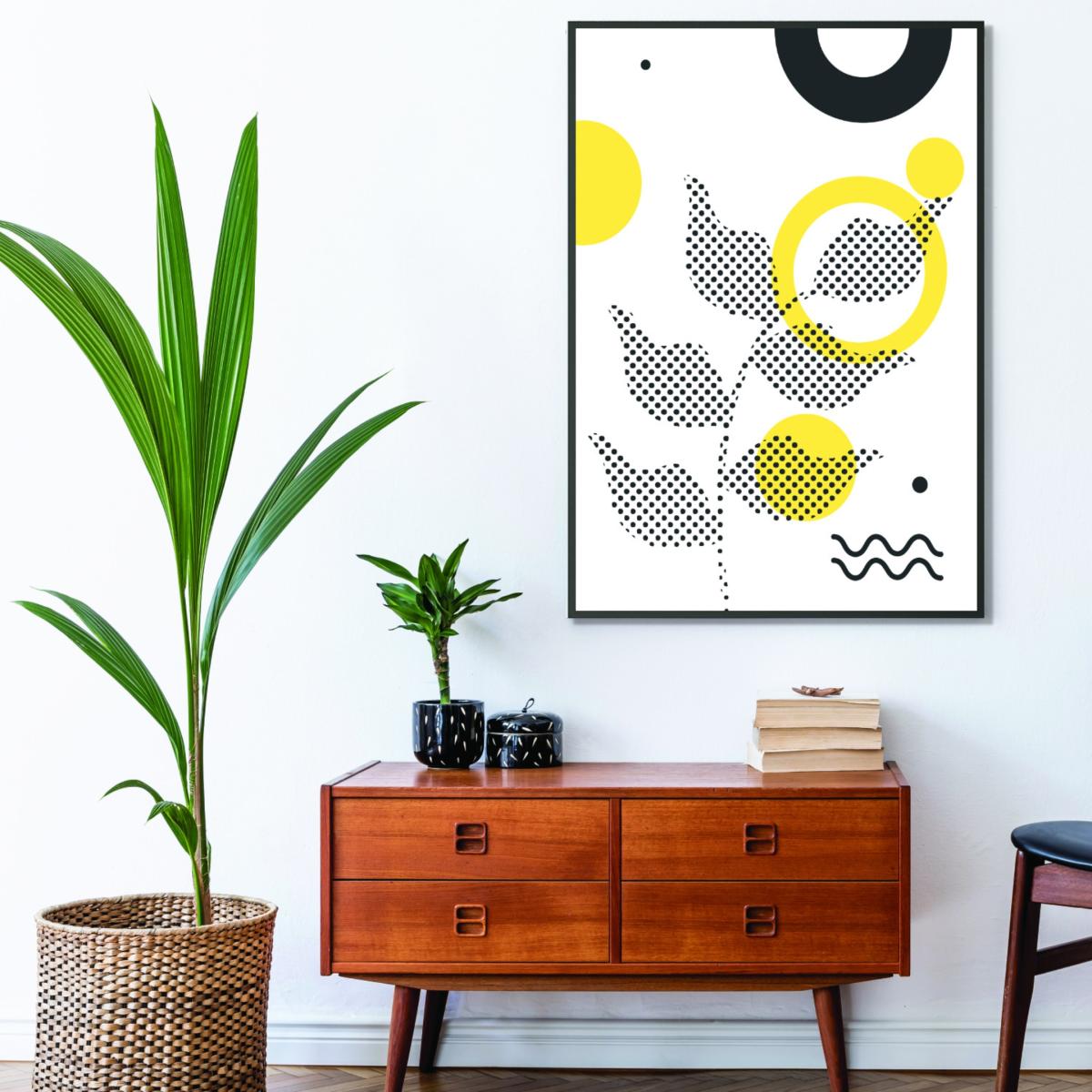 Yellow / Orange Abstract Halftone Shapes 4 A2 420 X 594Mm Stanley Print House – image 3