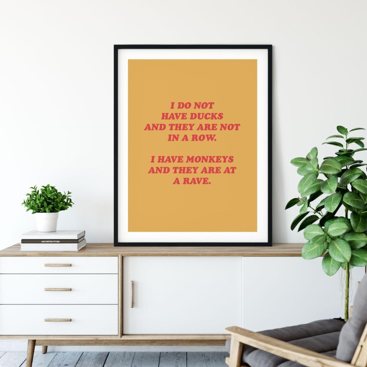 Yellow / Orange I Have Monkeys A3 297 X 420Mm The Native State – image 2