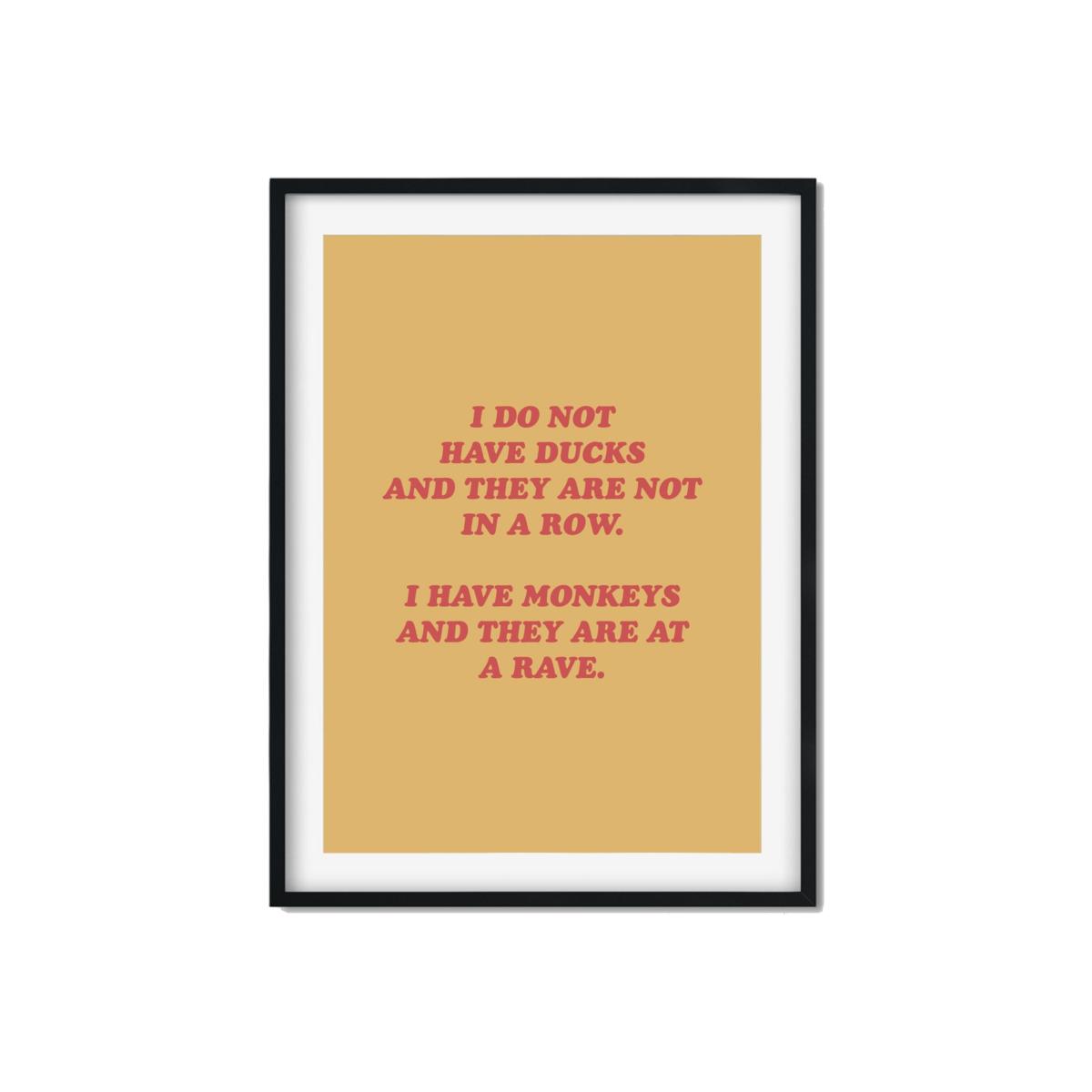 Yellow / Orange I Have Monkeys A3 297 X 420Mm The Native State – image 1