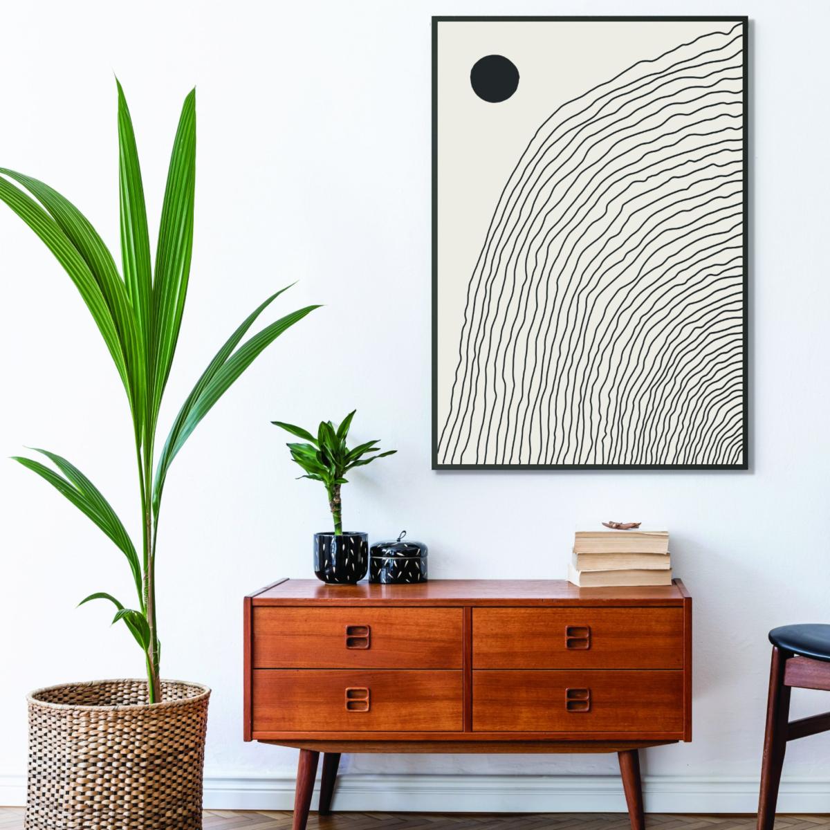 Black Boho Lines Series #4 Large Stanley Print House – image 3