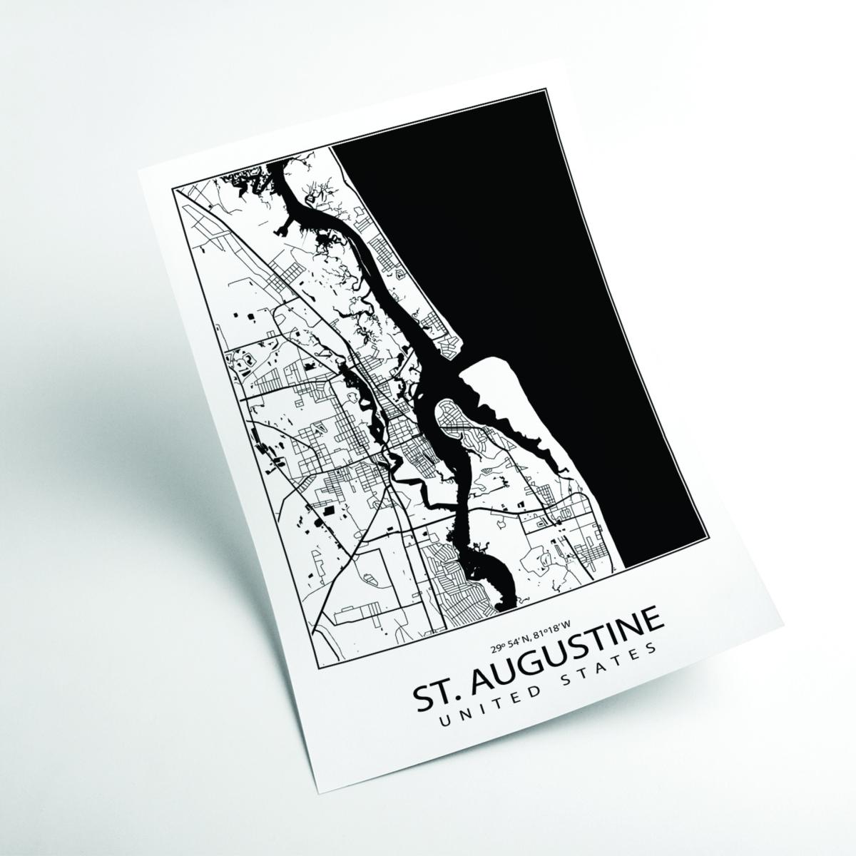 Black Map Of St. Augustine United States Medium Stanley Print House – image 2
