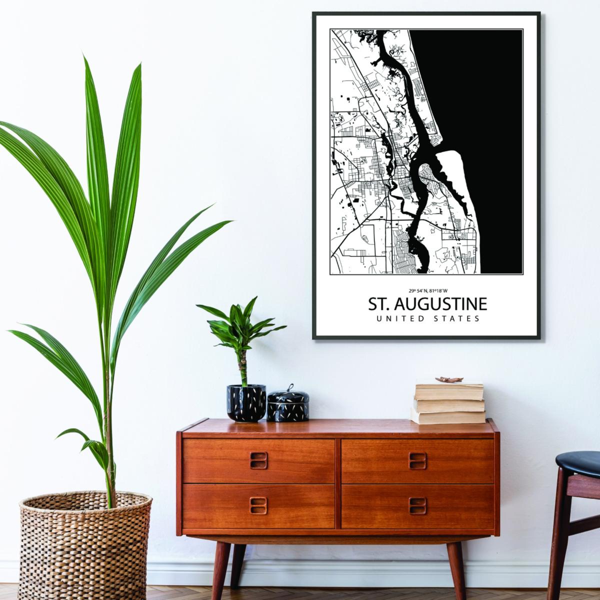 Black Map Of St. Augustine United States Medium Stanley Print House – image 3