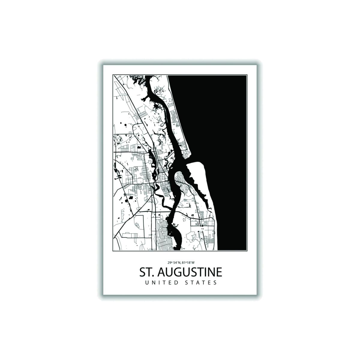 Black Map Of St. Augustine United States Medium Stanley Print House – image 1