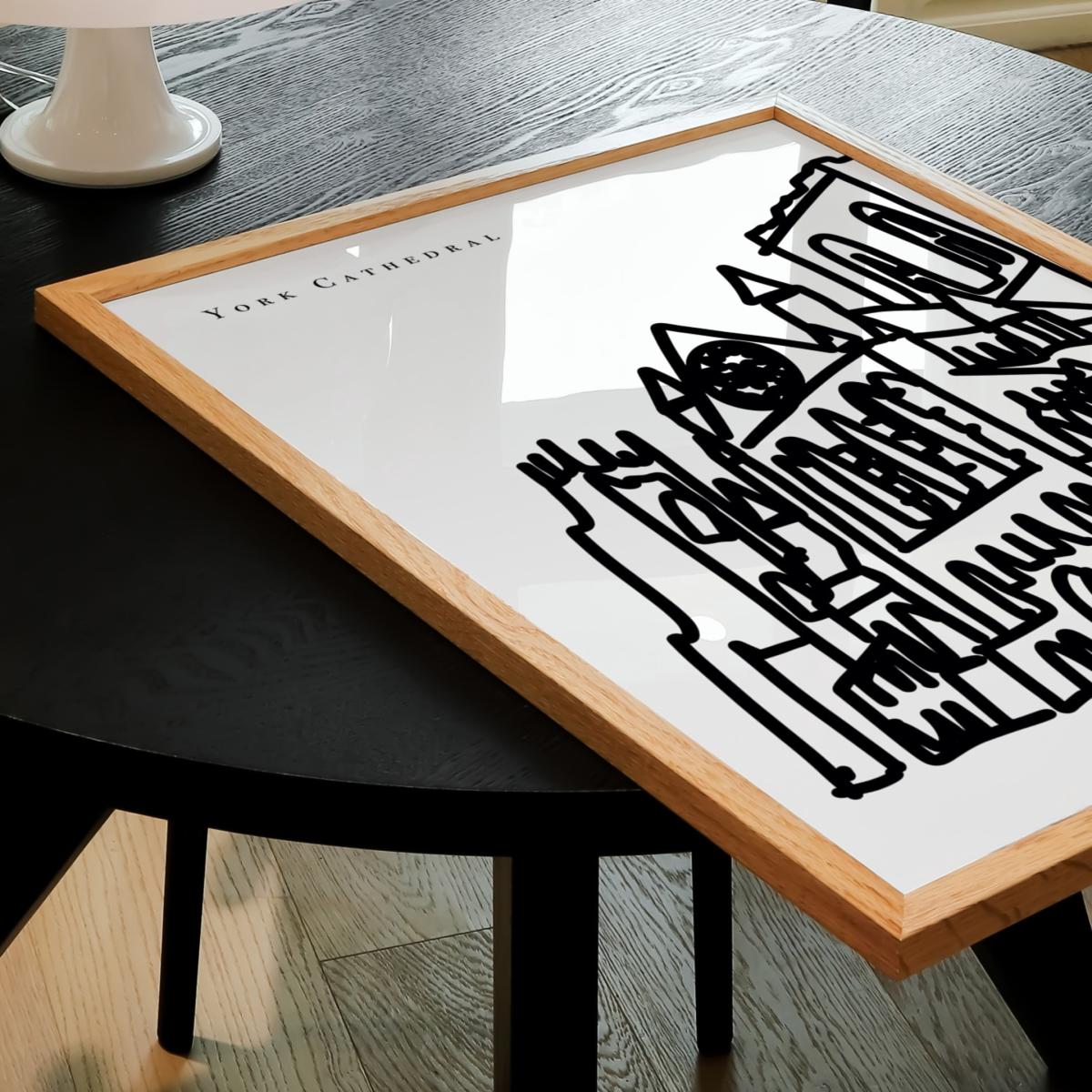 Black / White York Cathedral Art Print - A2 | A2 | 420 X 594Mm | Natalie Cass Art – image 2