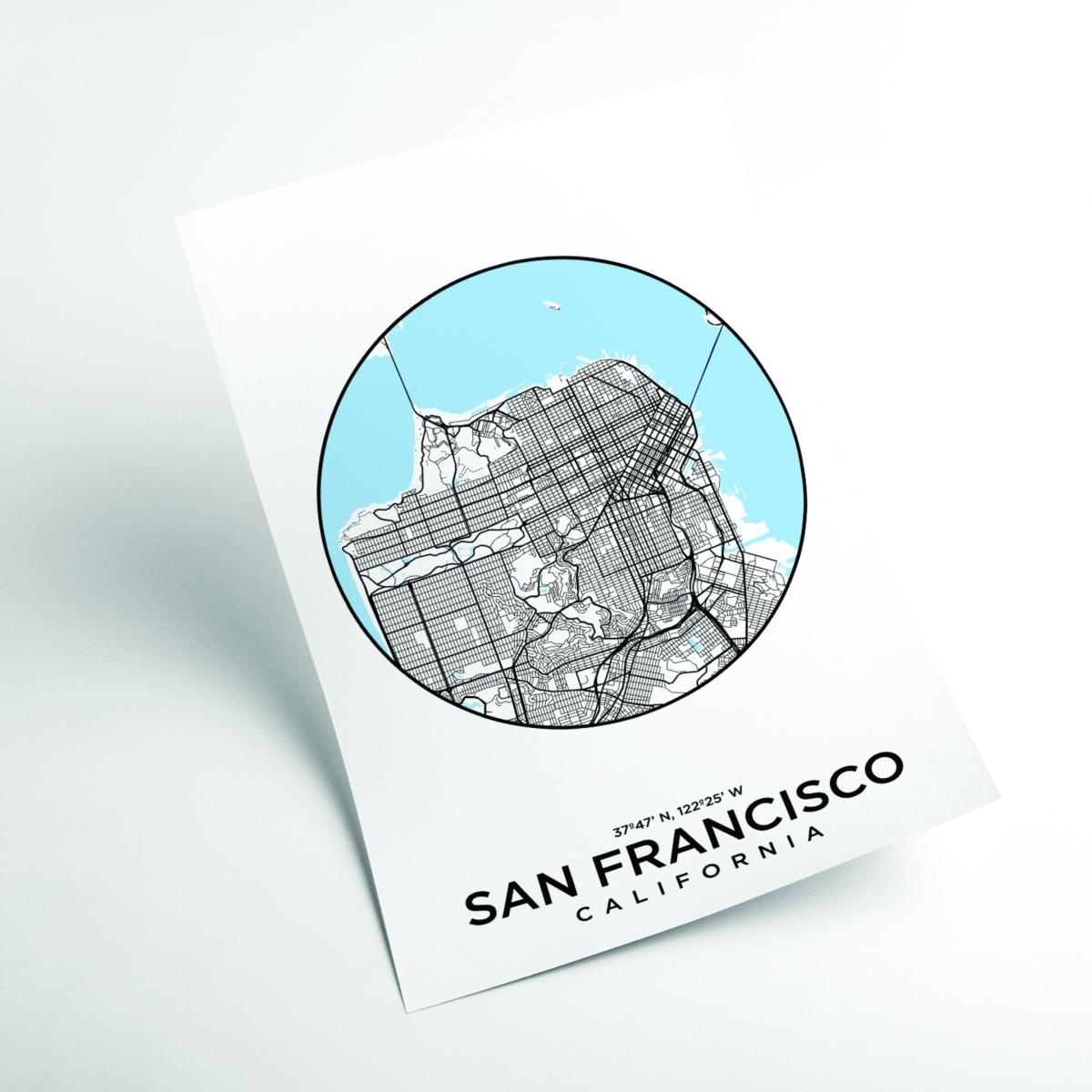 Blue Map Of San Francisco Extra Large Stanley Print House – image 2