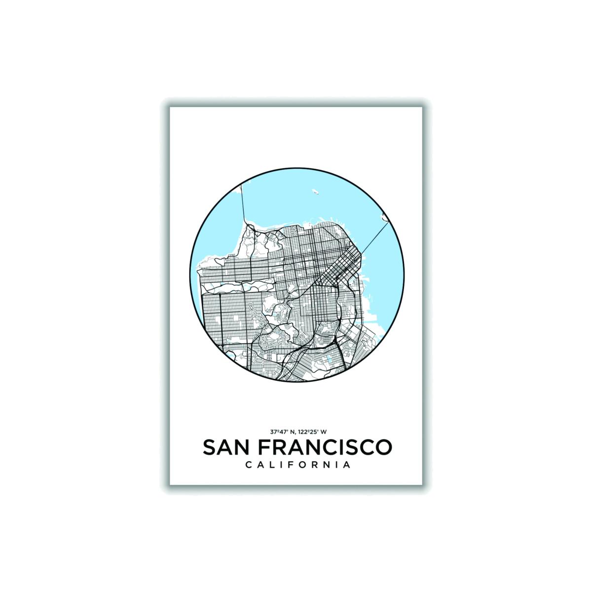 Blue Map Of San Francisco Extra Large Stanley Print House – image 1