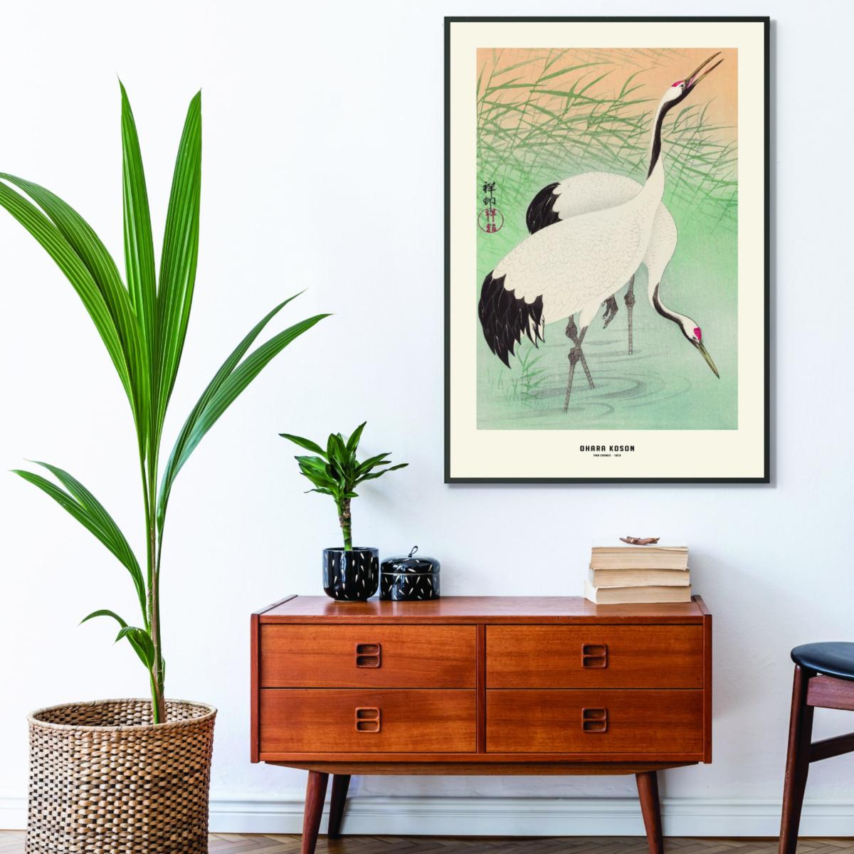 White Ohara Koson - Two Cranes Xxs Stanley Print House – image 3