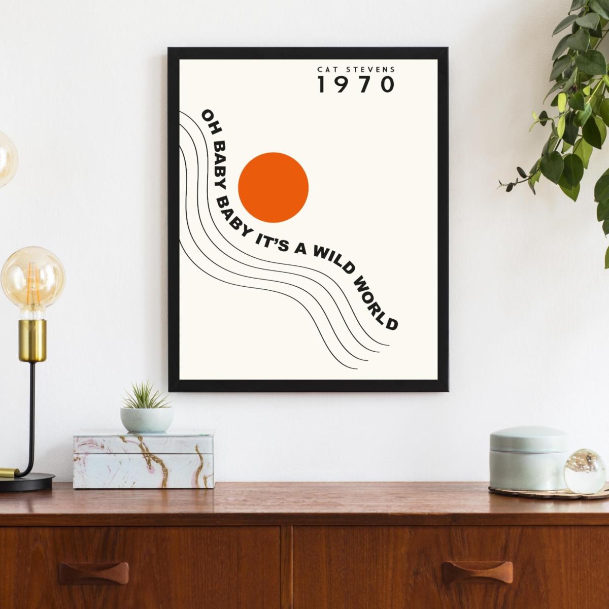 Red / White / Black Wild World Cat Stevens Inspired Retro Giclée Art Print A3 297 X 420Mm Fanclub – image 4