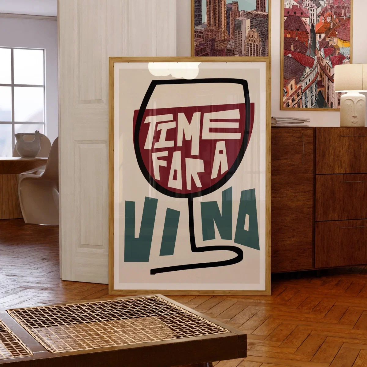 Time For A Vino Art Print - A2 Natalie Cass Art – image 2