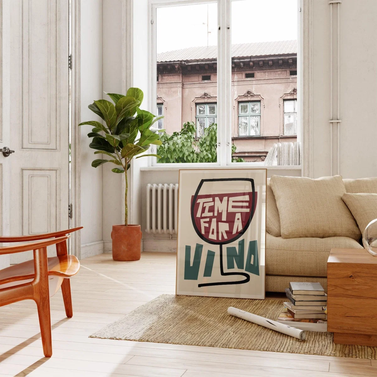 Time For A Vino Art Print - A2 Natalie Cass Art – image 3