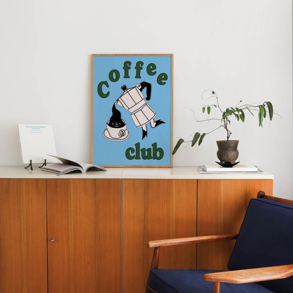 A3 Blue Coffee Club Print Sofe Store – image 2