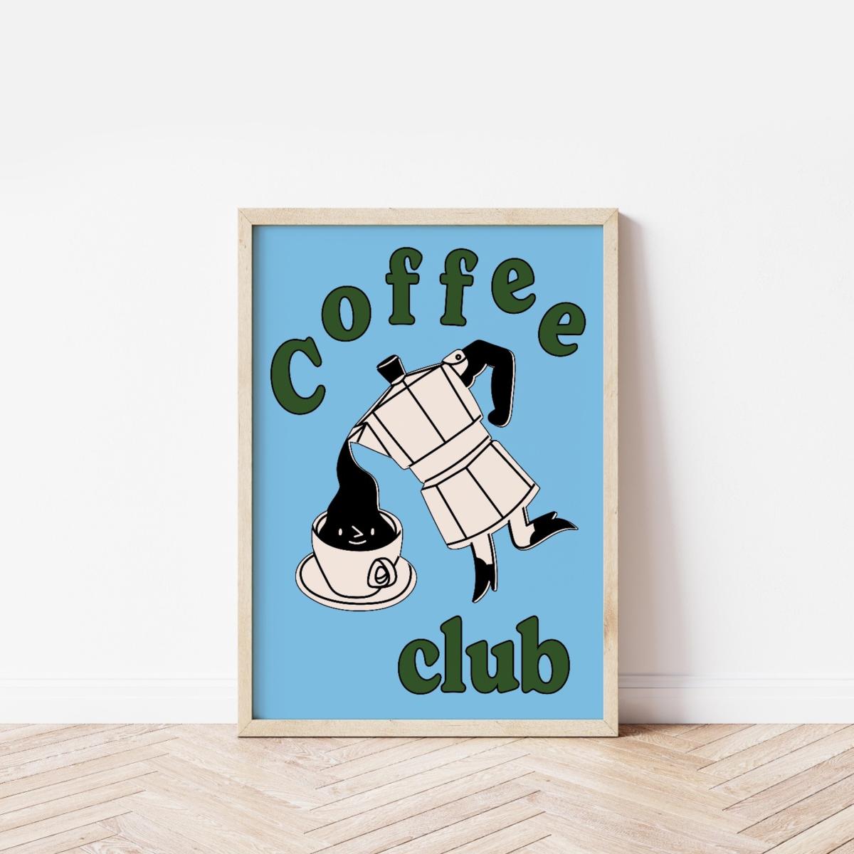 A3 Blue Coffee Club Print Sofe Store – image 3