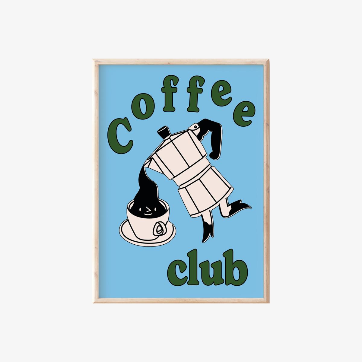 A3 Blue Coffee Club Print Sofe Store – image 1