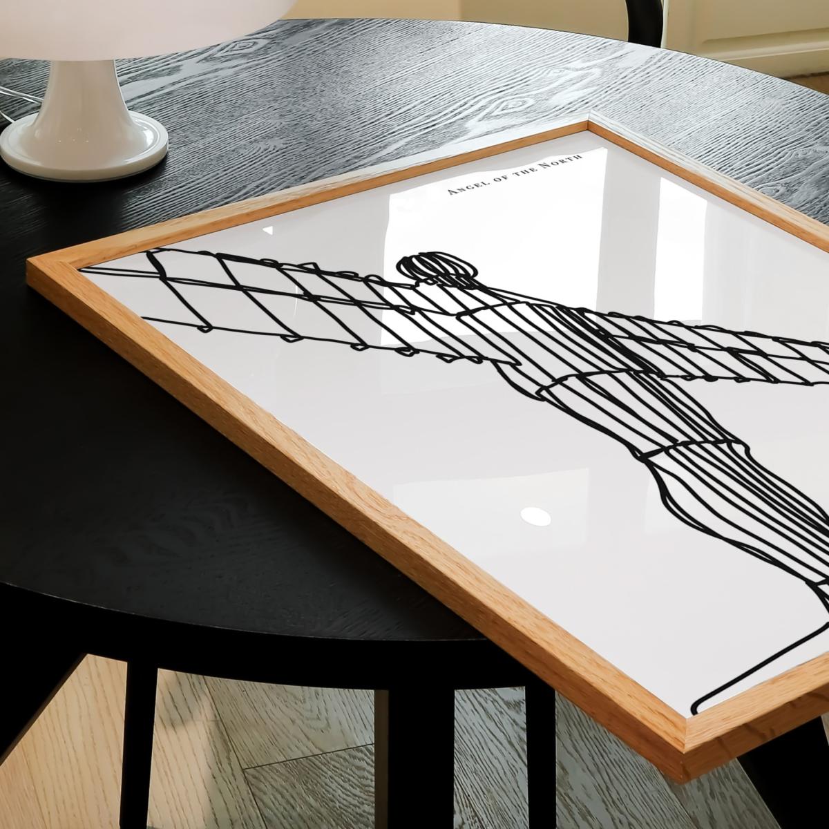 Black / White Angel Of The North Art Print - A3 | A3 | 297 X 420Mm | Natalie Cass Art – image 2