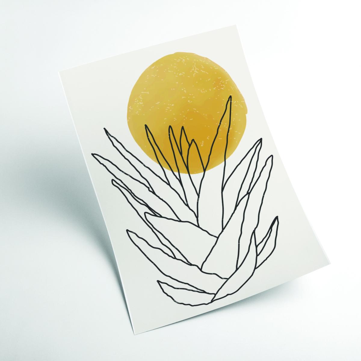 Yellow / Orange Abstract Agave Sunshine #1 A2 420 X 594Mm Stanley Print House – image 2