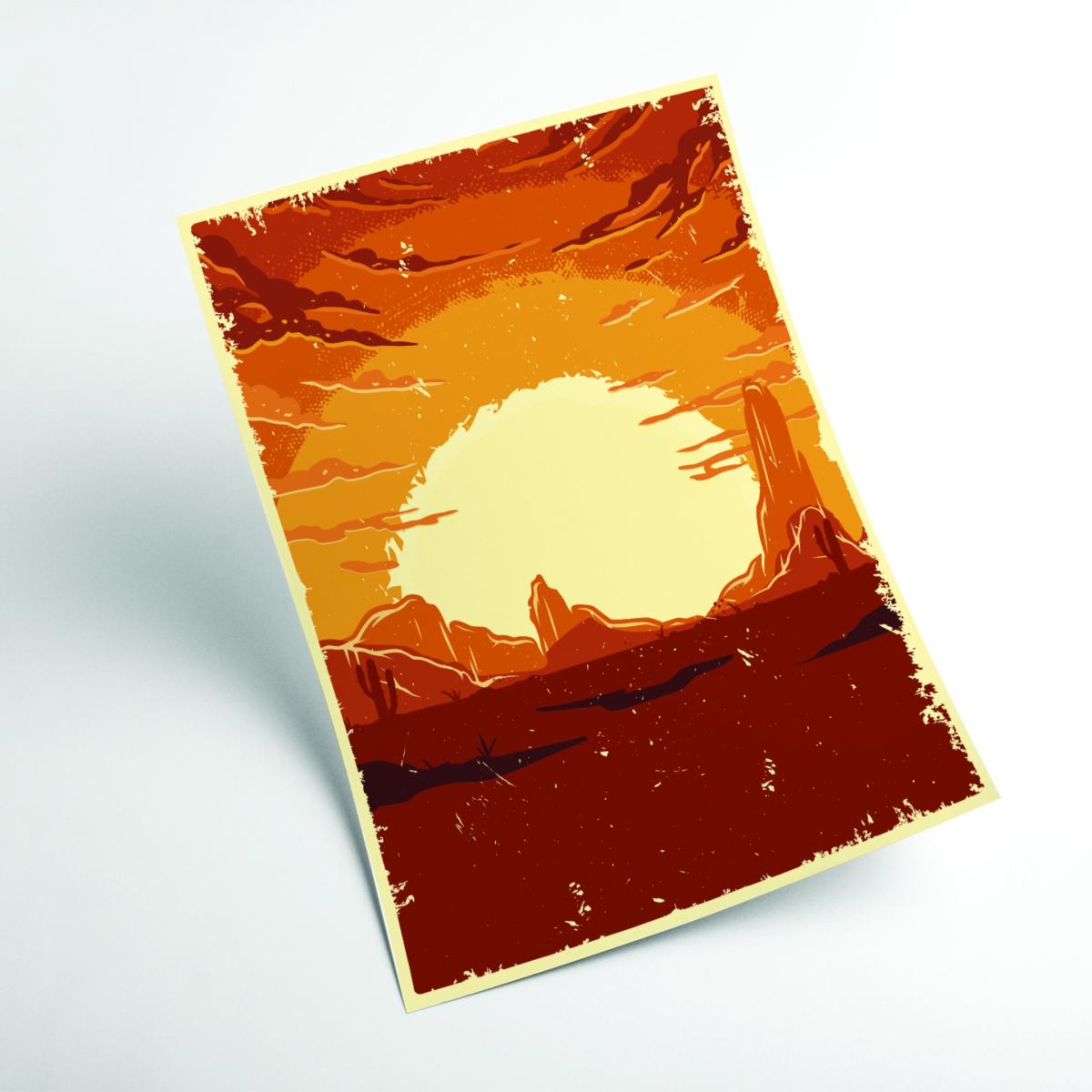 Brown Desert Sunset A2 420 X 594Mm Stanley Print House – image 2