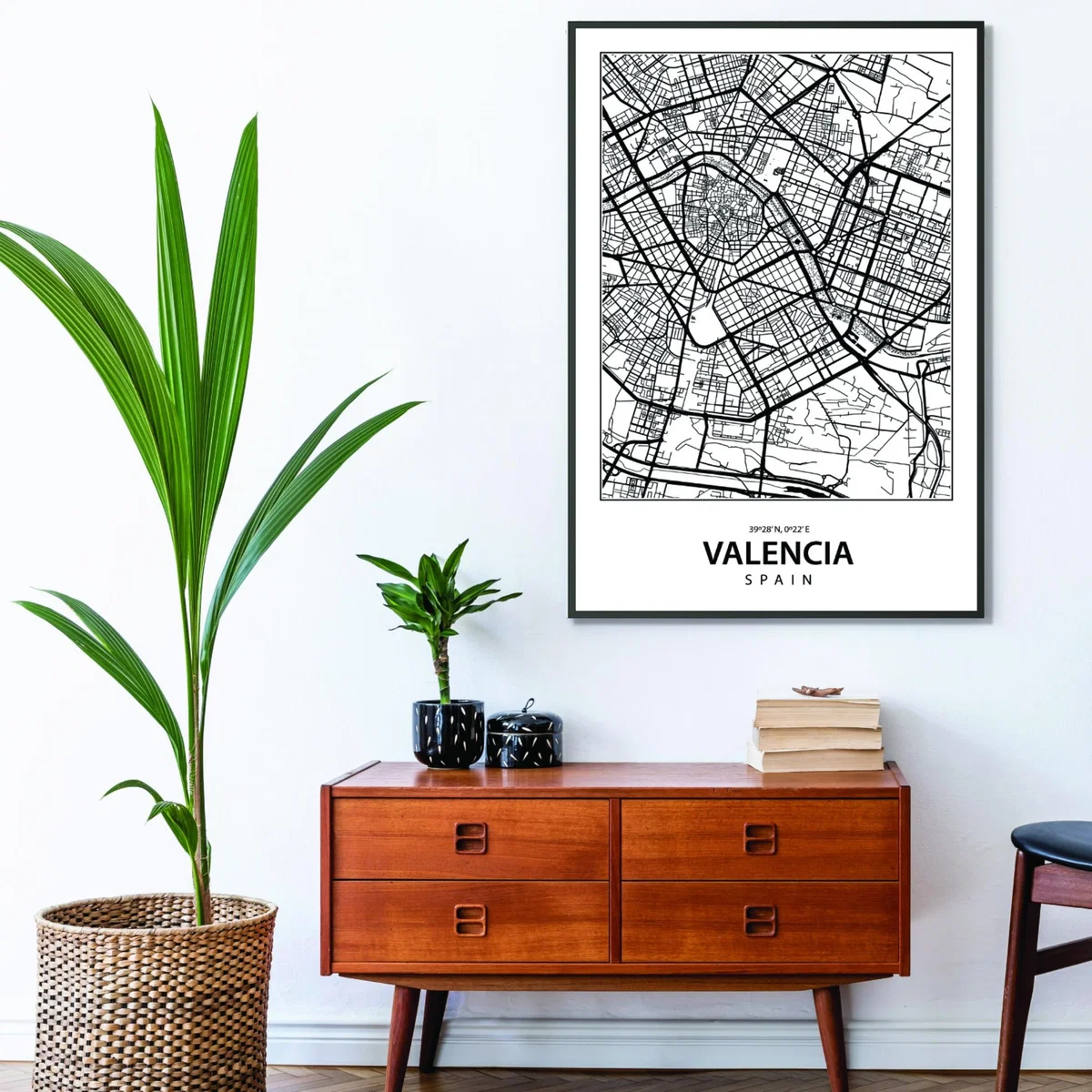 Black Map Of Valencia Spain Medium Stanley Print House – image 3