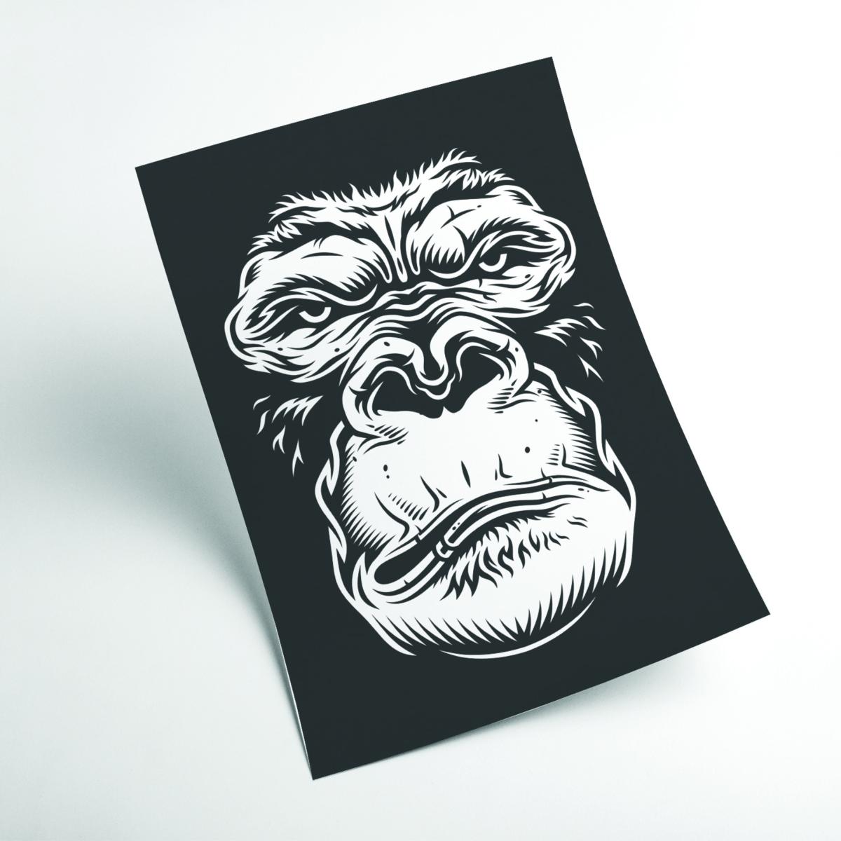 Black Close Up Ape A2 420 X 594Mm Stanley Print House – image 2