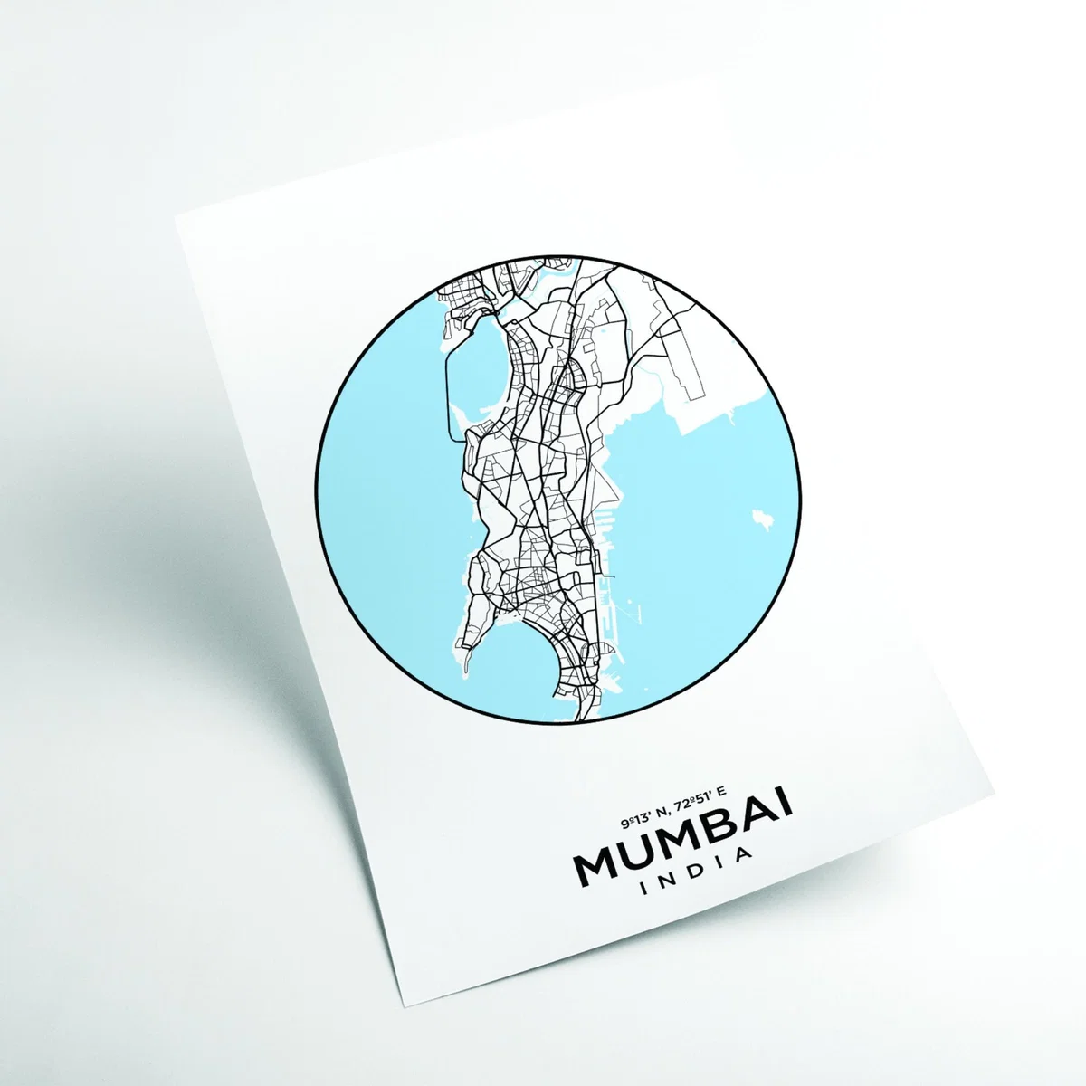 Blue Map Of Mumbai A1 594 X 841Mm Stanley Print House – image 2