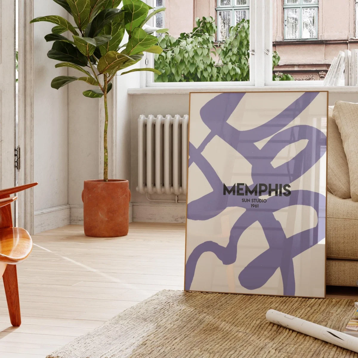 Pink / Purple Exclusive Memphis Abstract Giclée Art Print A3 | Fanclub – image 2