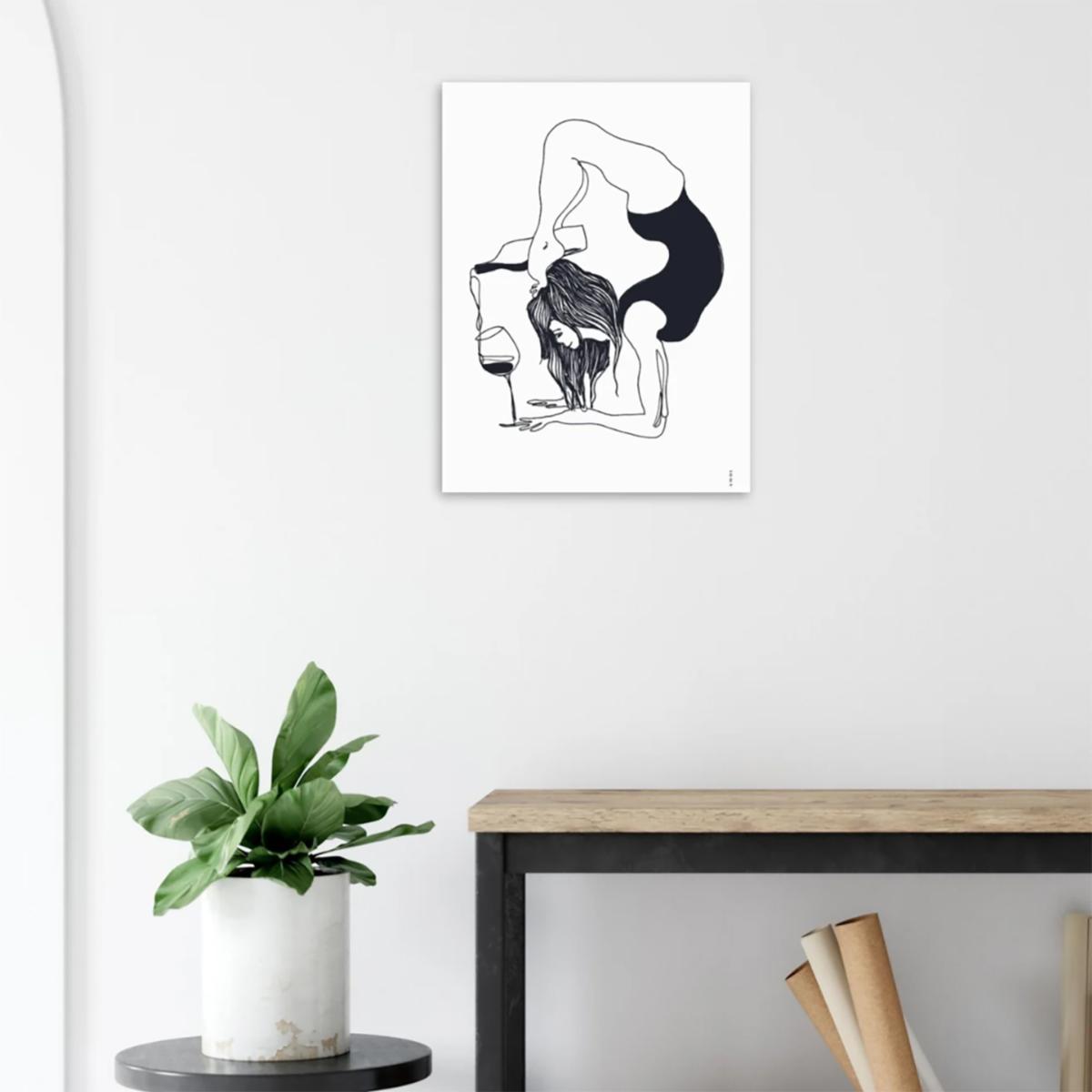 Black A Perfect Balance: Minimalist Yoga Art With Wine | A3 | 297 X 420Mm | Awol – image 5