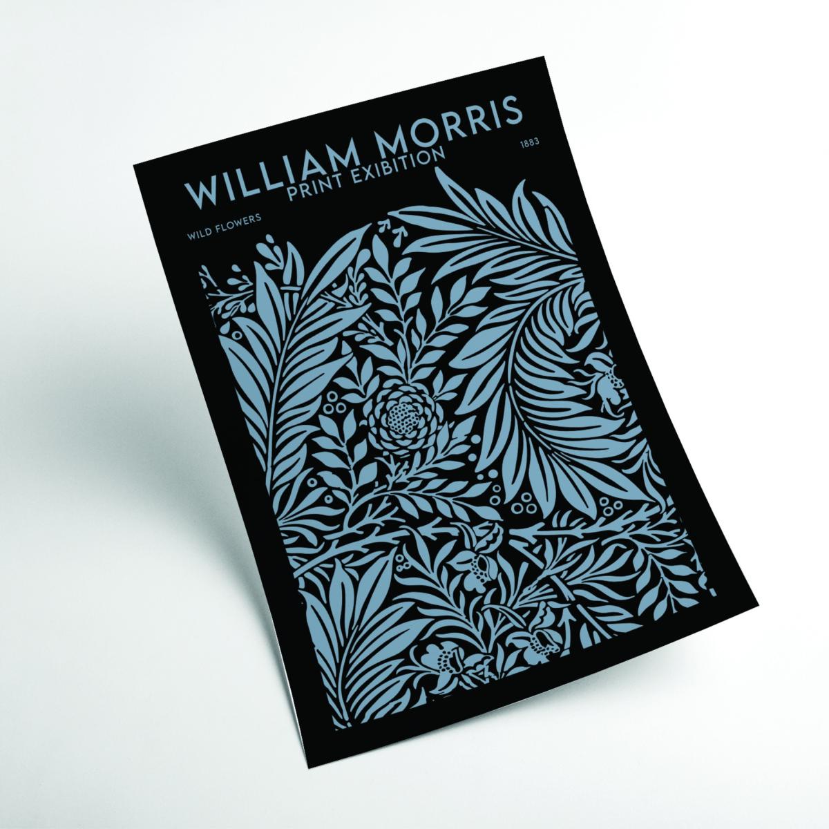 Blue William Morris Print Exibition Black Small Stanley Print House – image 2