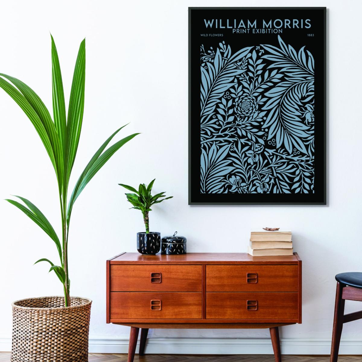 Blue William Morris Print Exibition Black Small Stanley Print House – image 3