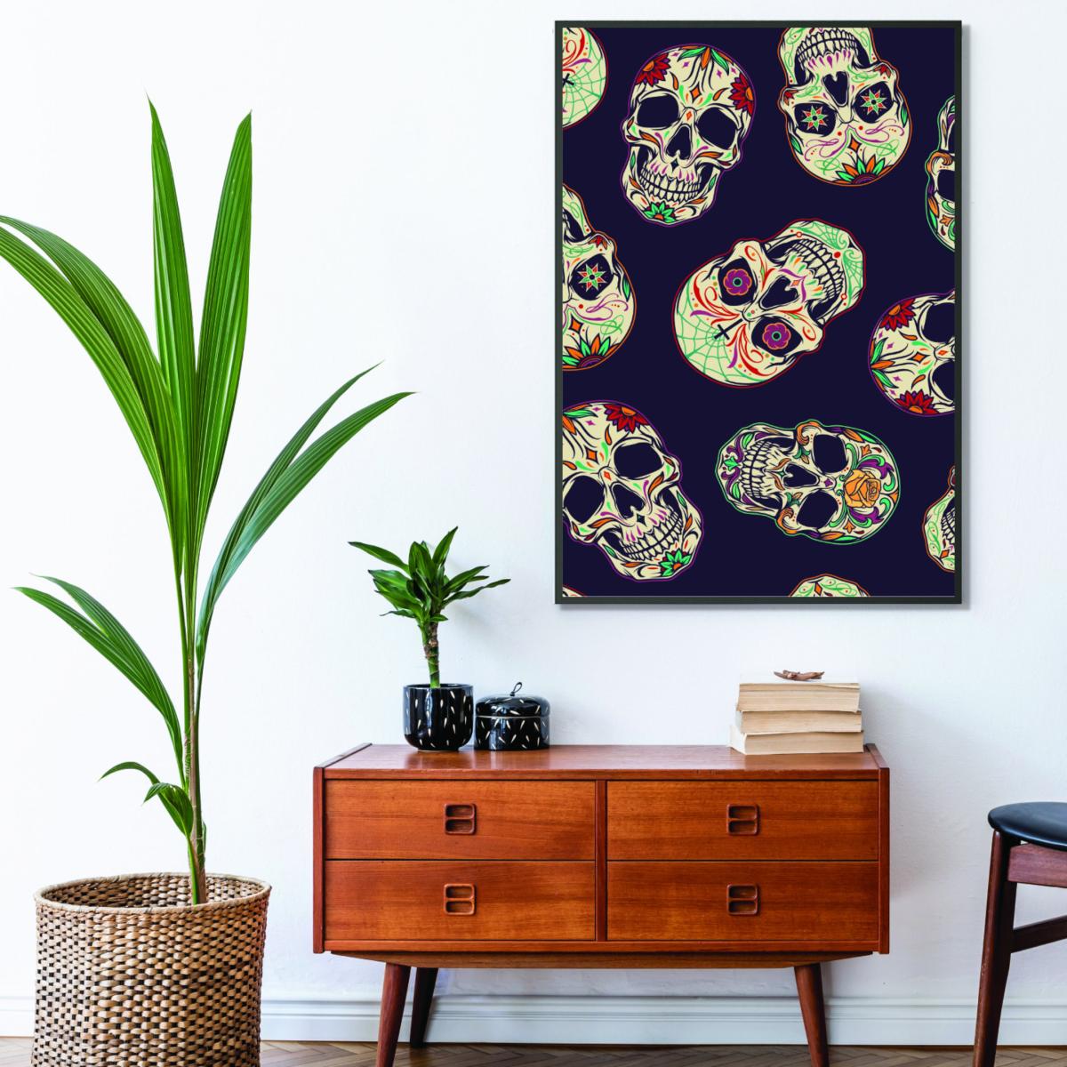Brown Day Of The Dead Skulls A1 594 X 841Mm Stanley Print House – image 3