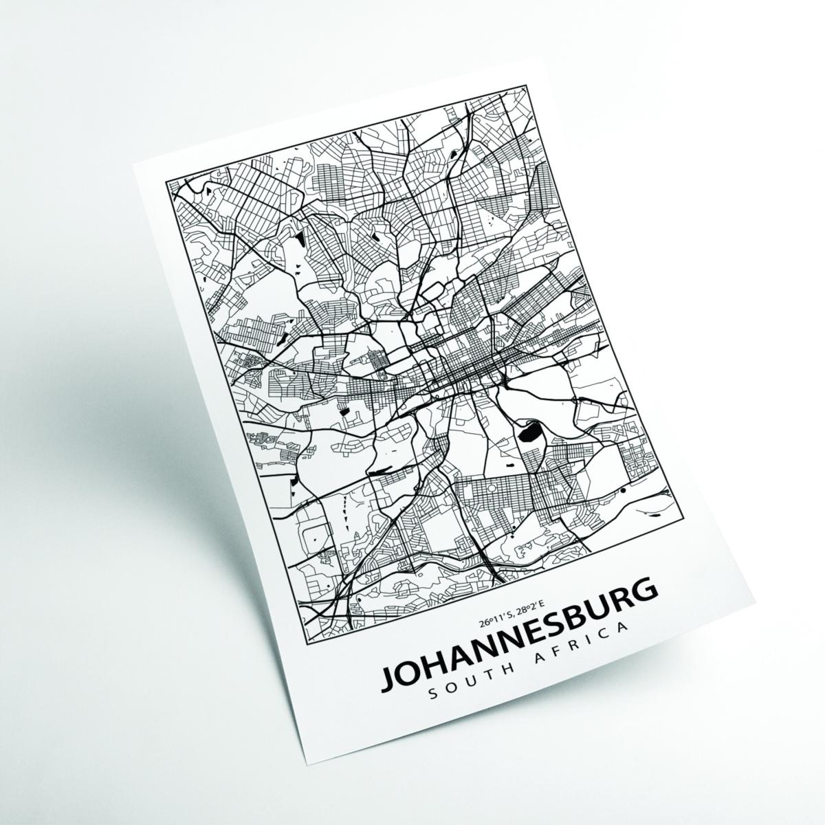 Black Map Of Johannesburg Xxs Stanley Print House – image 2