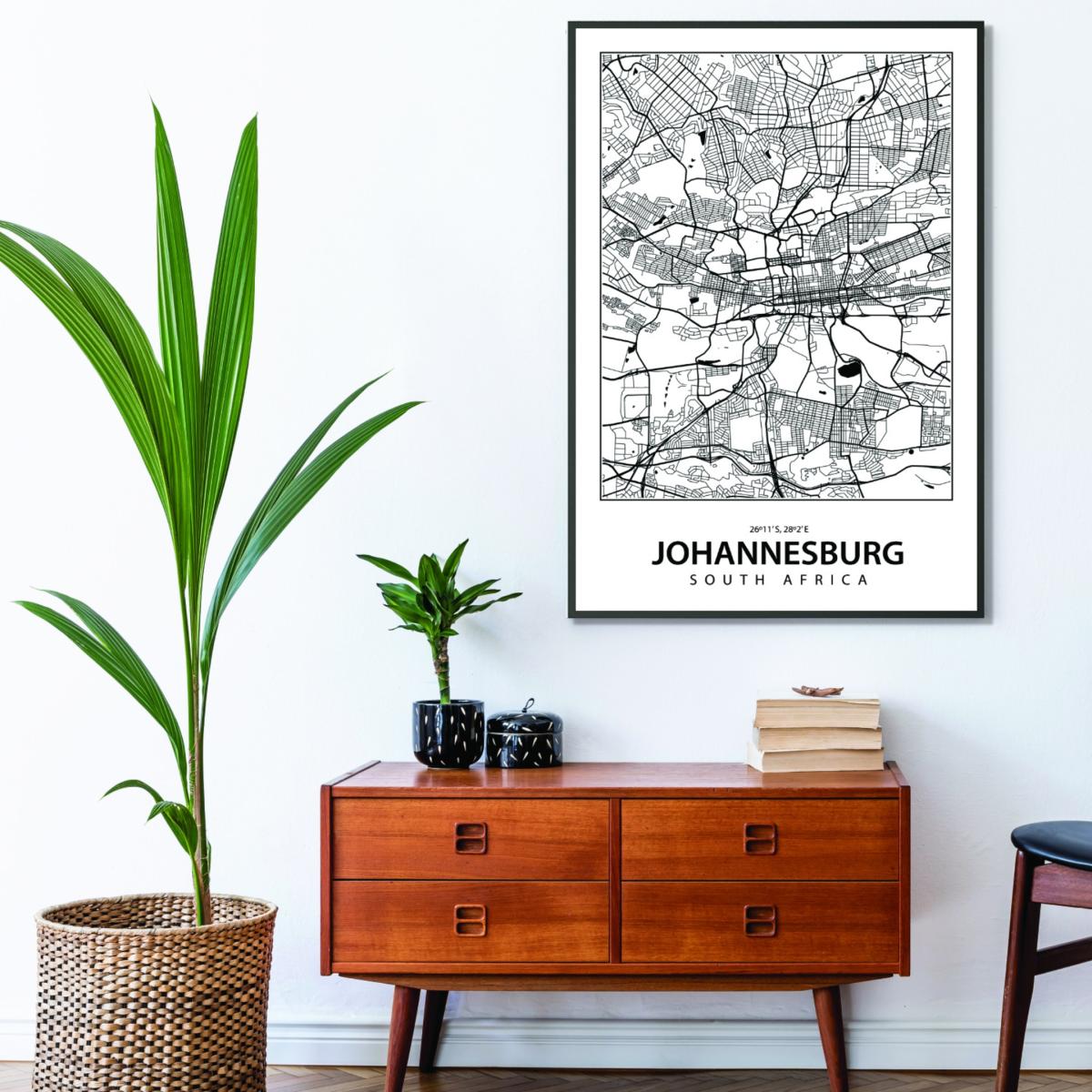 Black Map Of Johannesburg Xxs Stanley Print House – image 3