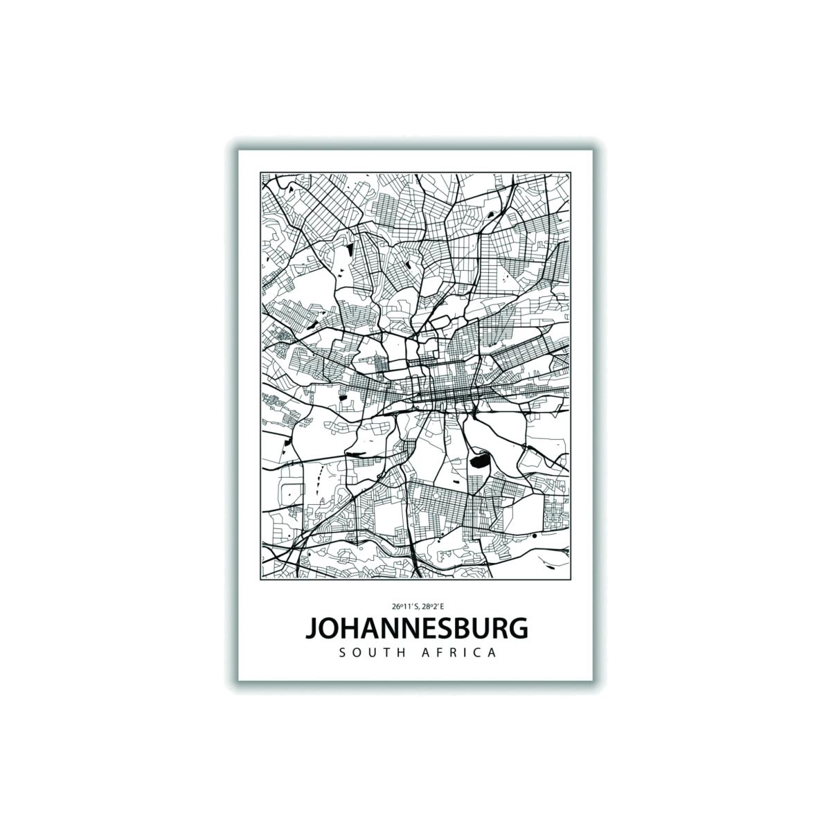 Black Map Of Johannesburg Xxs Stanley Print House – image 1