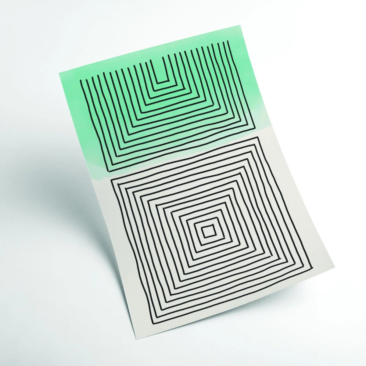 Light Green Watercolor Shapes #1 A2 420 X 594Mm Stanley Print House – image 2