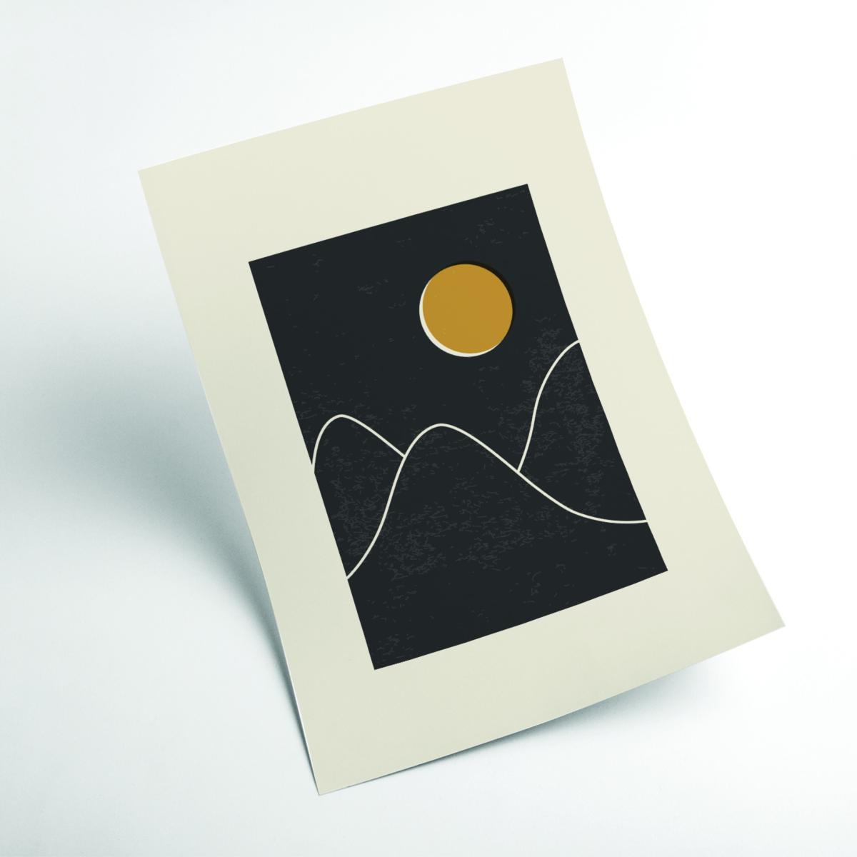 Black Minimal Sunset Vibes #1 A2 420 X 594Mm Stanley Print House – image 2
