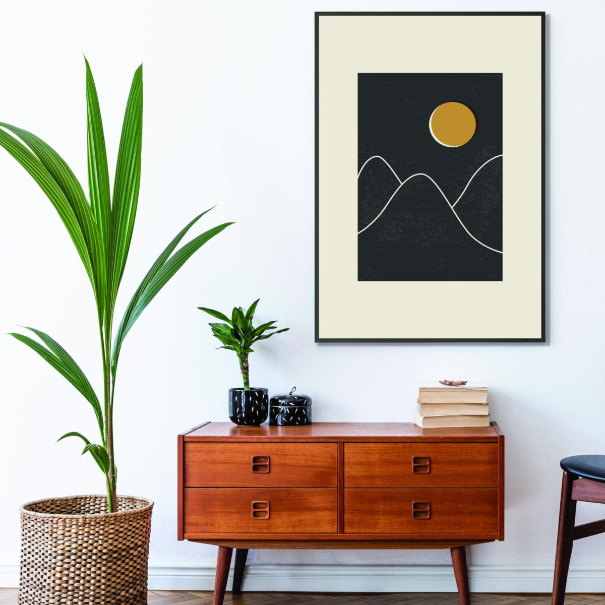 Black Minimal Sunset Vibes #1 A2 420 X 594Mm Stanley Print House – image 3