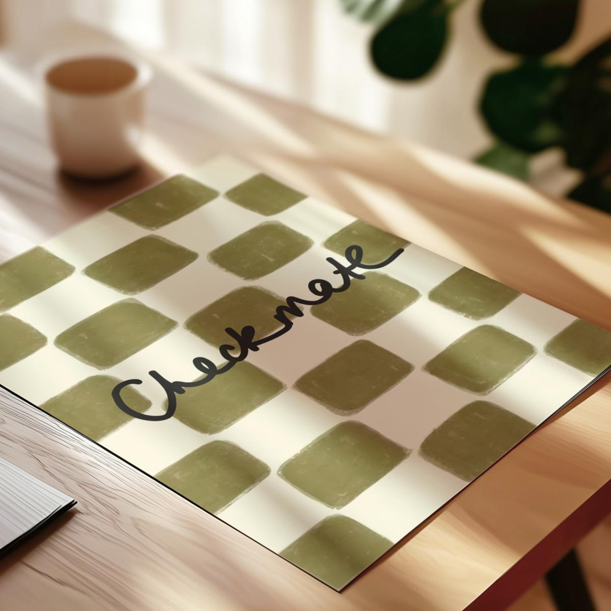 Green Checkmate Retro Giclée Art Print A2 | A2 | 420 X 594Mm | Fanclub – image 3