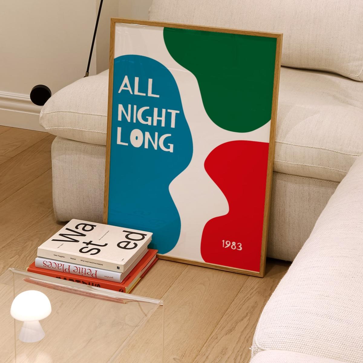 All Night Long Retro Abstract Slogan Music Giclée Art Print A2 | A2 | 420 X 594Mm | Fanclub – image 4