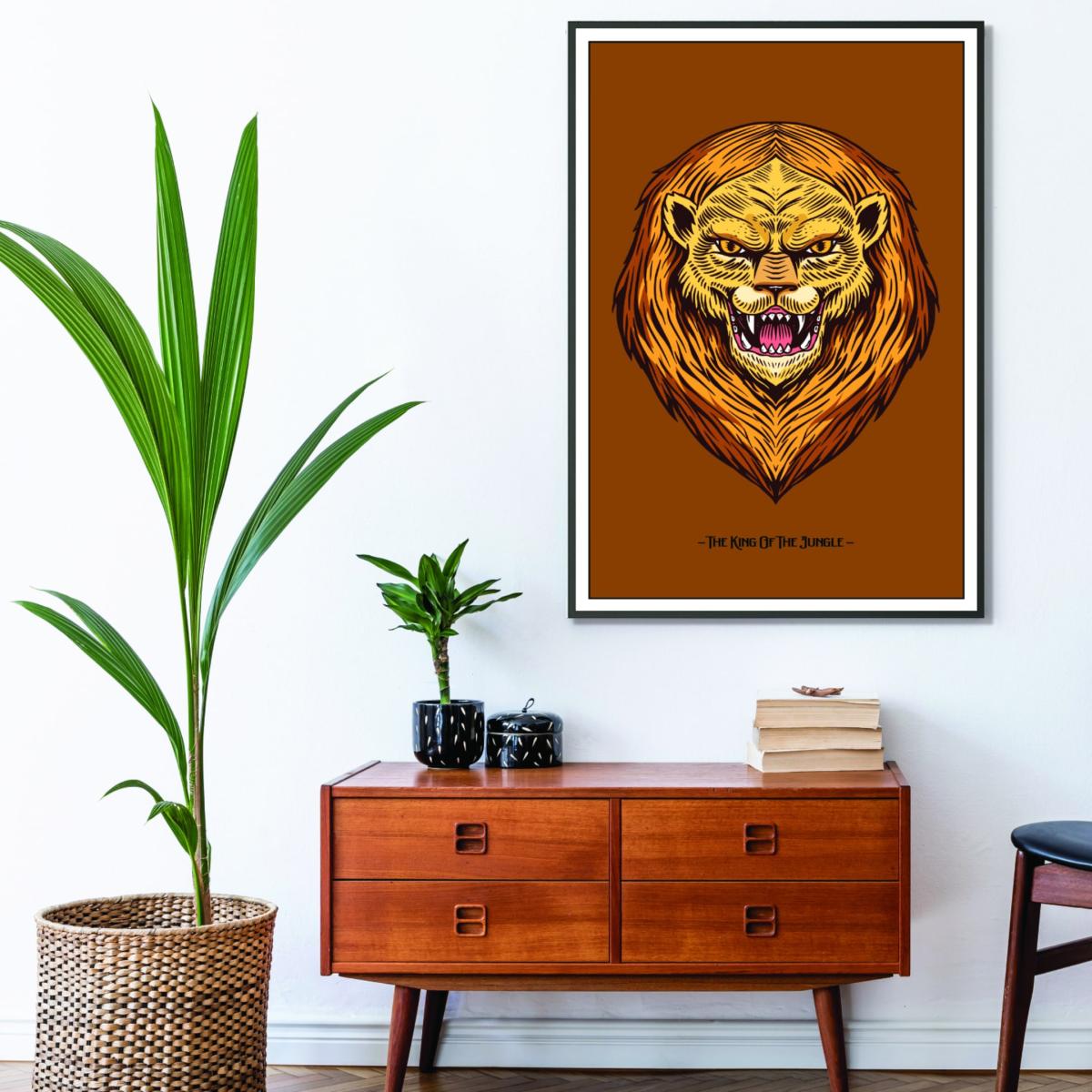 Yellow / Orange The King Of The Jungle A1 594 X 841Mm Stanley Print House – image 3
