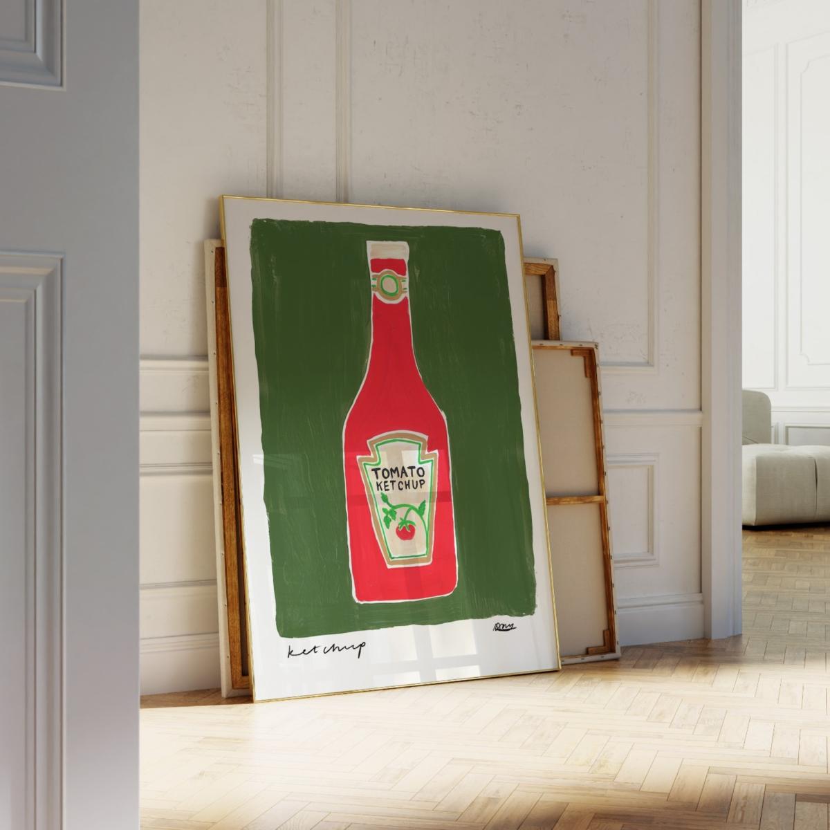 Green Ketchup Hand Painted Art Print - A2 | Natalie Cass Art – image 3