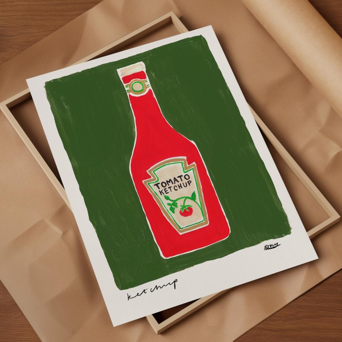 Green Ketchup Hand Painted Art Print - A2 | Natalie Cass Art – image 4