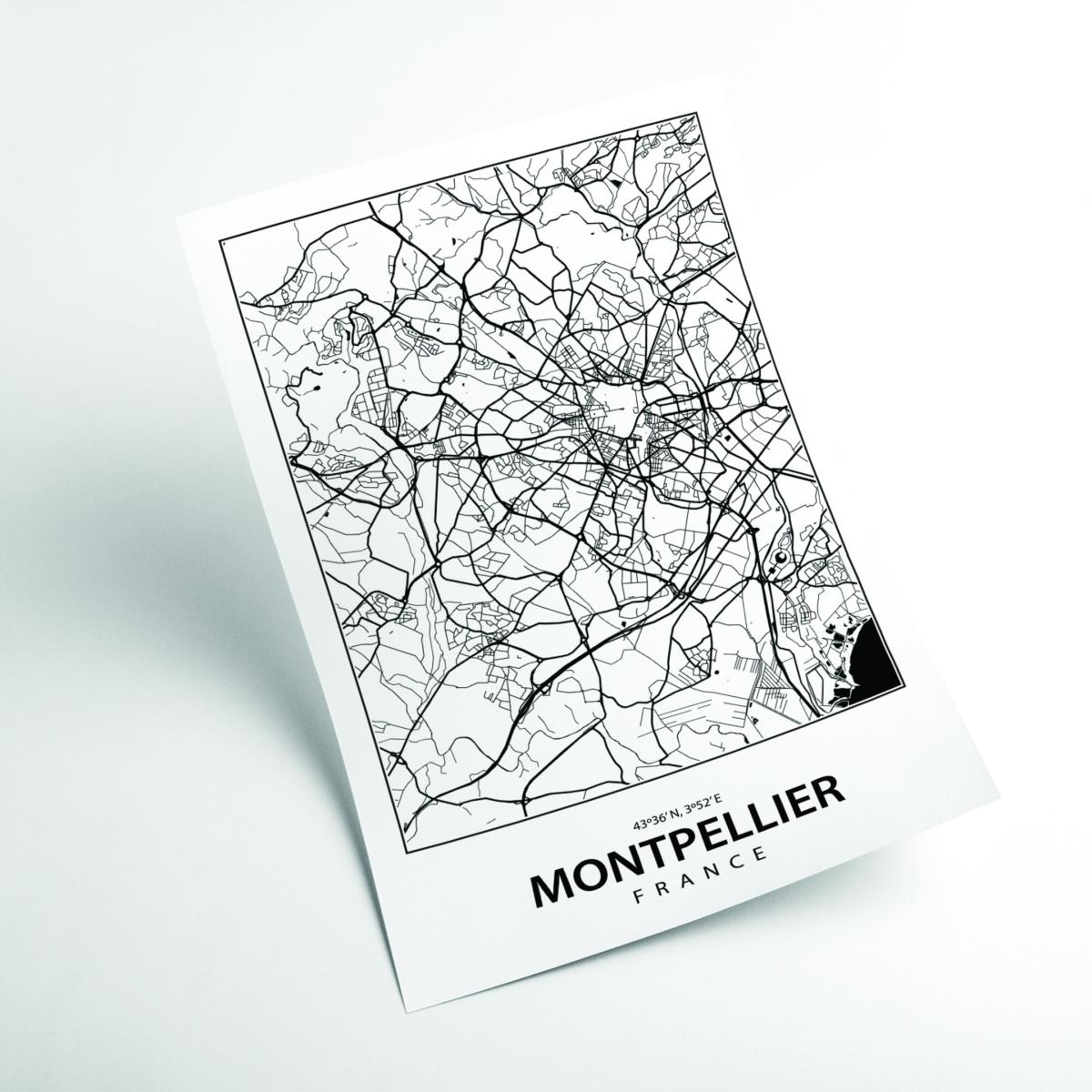 Black Map Of Montpellier Extra Large Stanley Print House – image 2