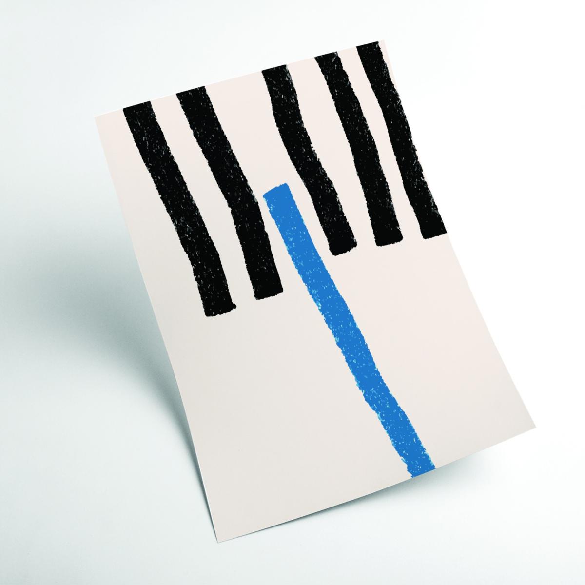 Blue Minimal Lines #1 A4 210 X 297Mm Stanley Print House – image 2