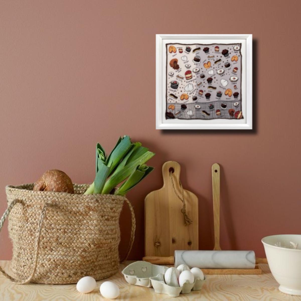Brown Framed Silk Art Fondant Au Chocolat One Size Un Poco – image 3