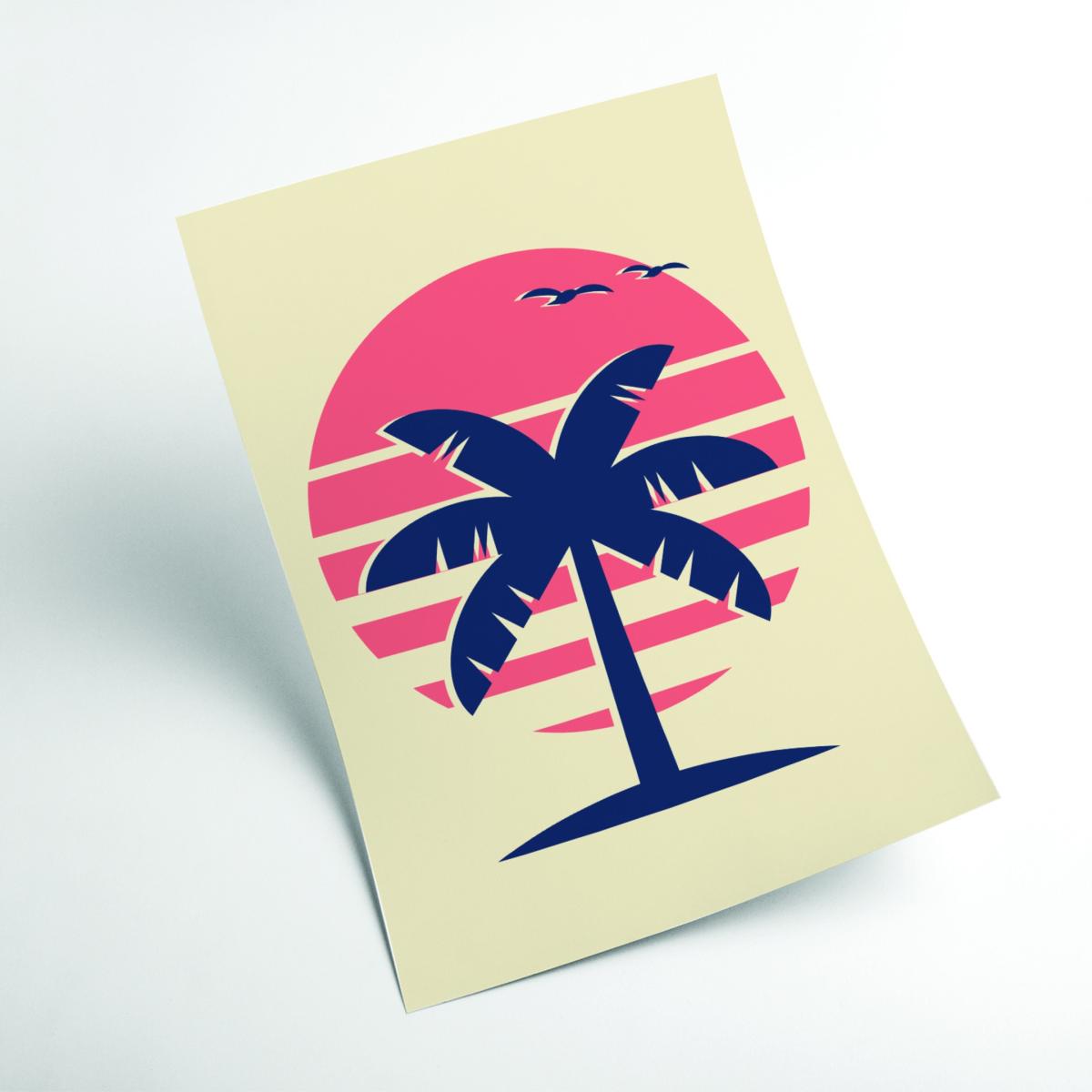Yellow / Orange Palm Tree Vibes A1 594 X 841Mm Stanley Print House – image 2