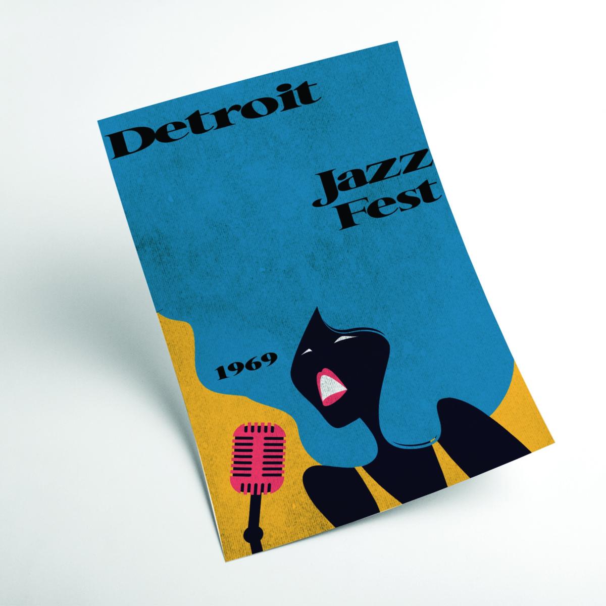 Blue Detroit Jazz Fest 1969 A2 420 X 594Mm Stanley Print House – image 2